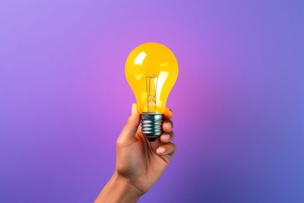 Light lightbulb hand electricity. AI generated Image by rawpixel.