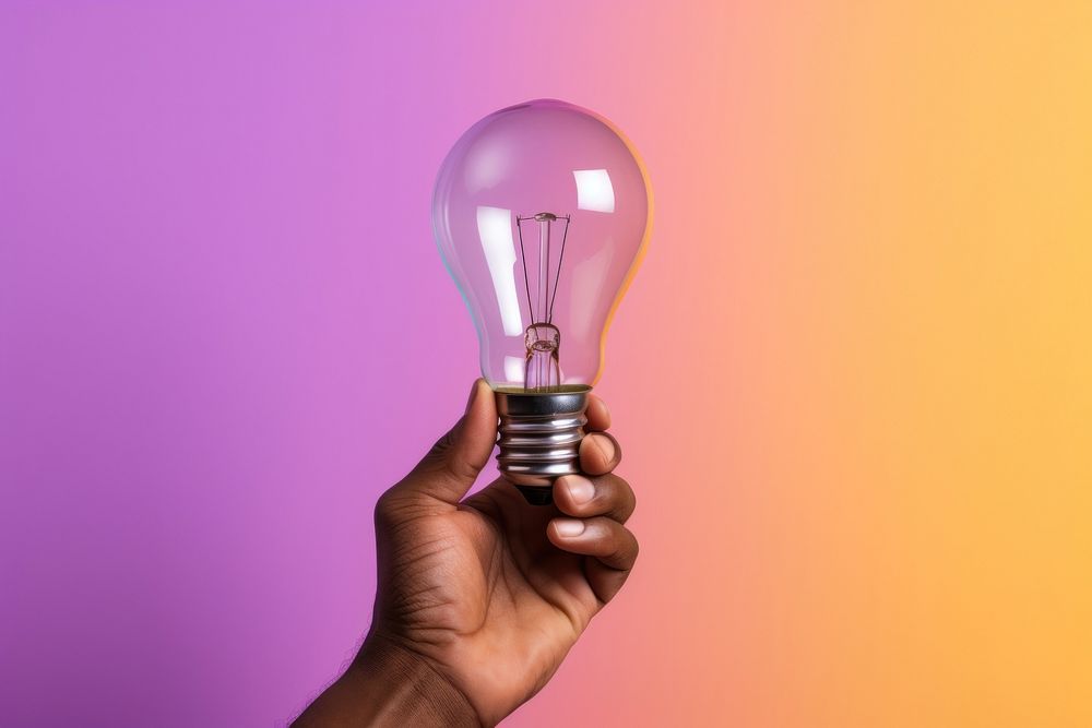 Light lightbulb hand electricity. AI generated Image by rawpixel.