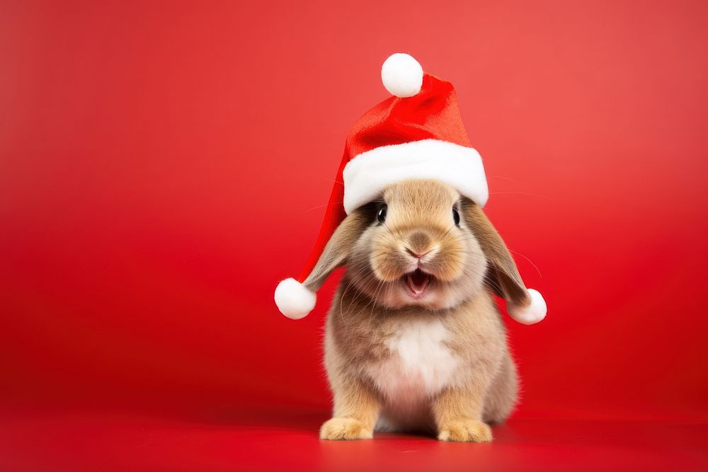 Christmas portrait mammal animal. AI generated Image by rawpixel.