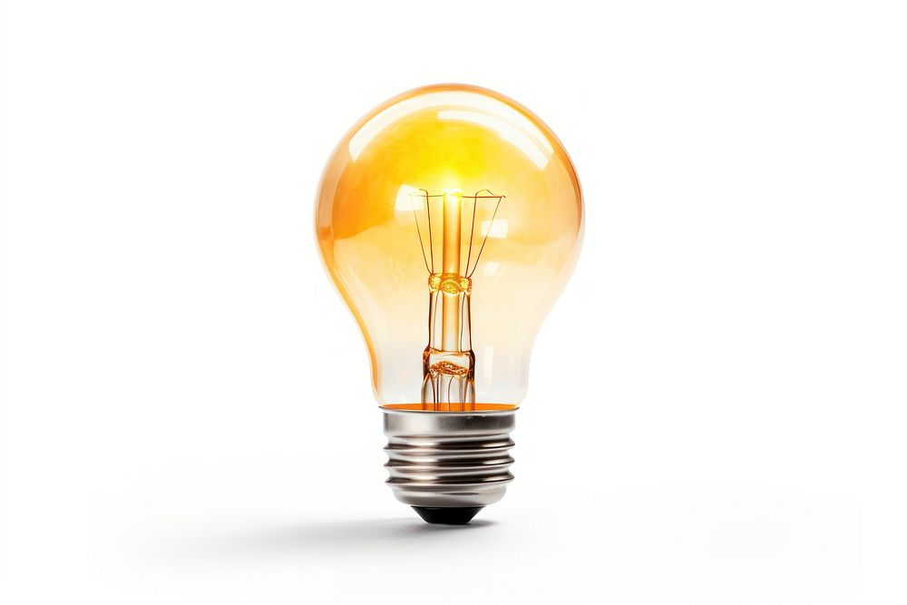 Light lightbulb white background electricity. AI generated Image by rawpixel.