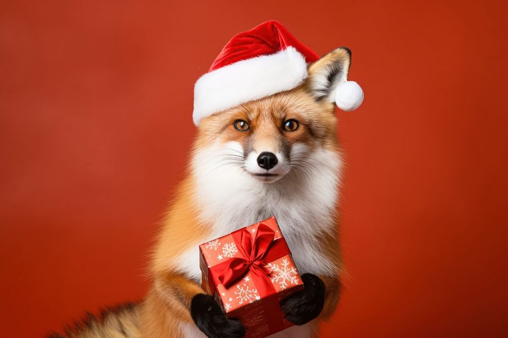 Fox christmas portrait mammal. AI generated Image by rawpixel.