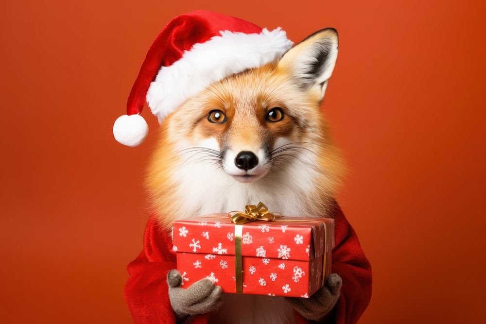 Fox christmas portrait mammal. AI generated Image by rawpixel.