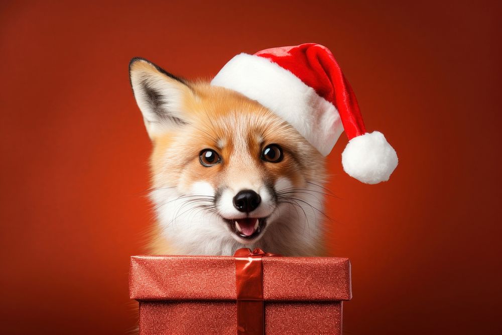 Fox christmas portrait mammal. AI generated Image by rawpixel.