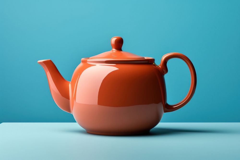 Teapot blue refreshment tableware. AI generated Image by rawpixel.