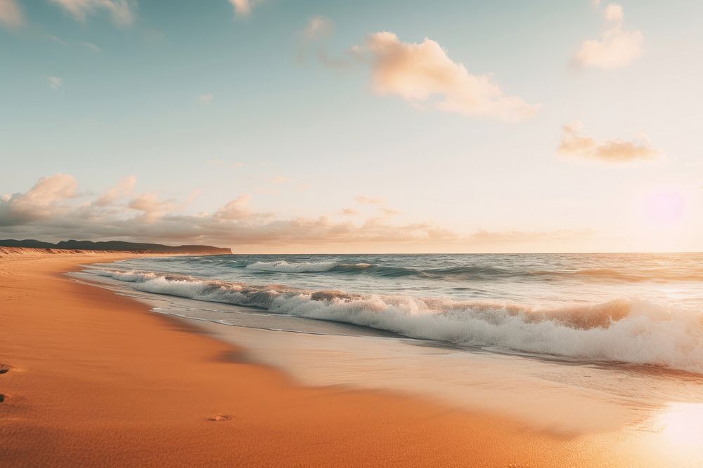 Beach outdoors horizon nature. AI generated Image by rawpixel.