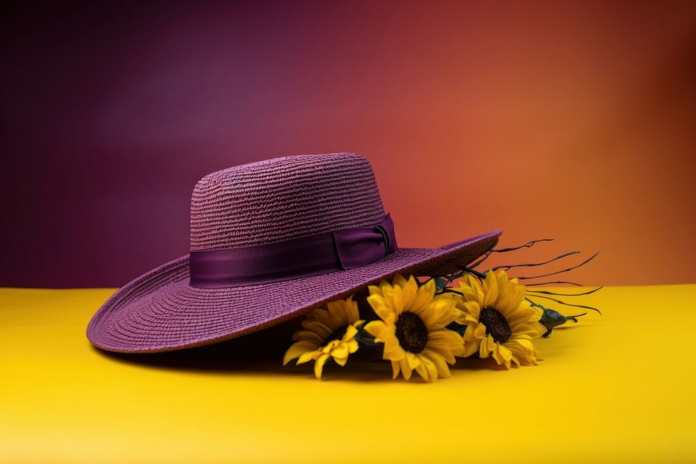 Yellow violet flower table. 