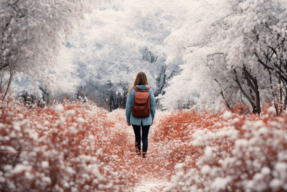 Walking outdoors nature autumn. AI generated Image by rawpixel.