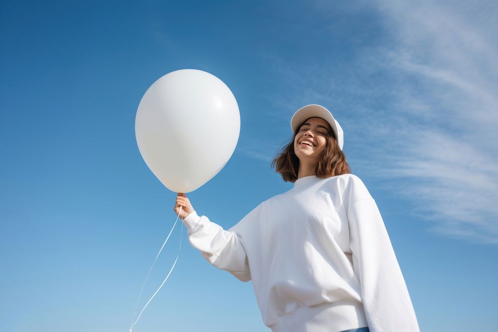 Balloon outdoors holding white. AI generated Image by rawpixel.
