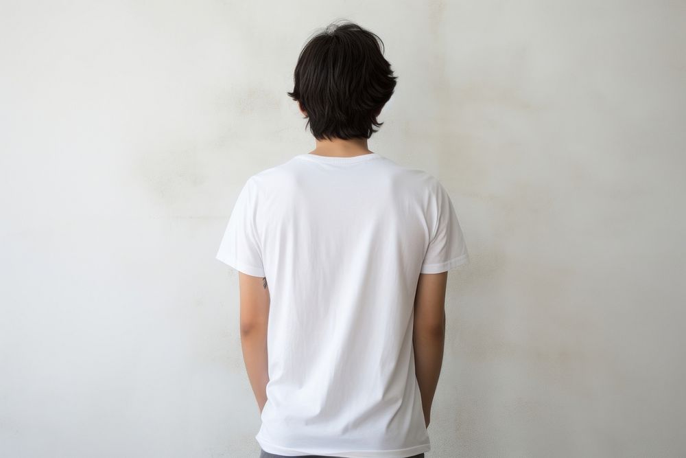 T-shirt sleeve wall portrait. AI generated Image by rawpixel.