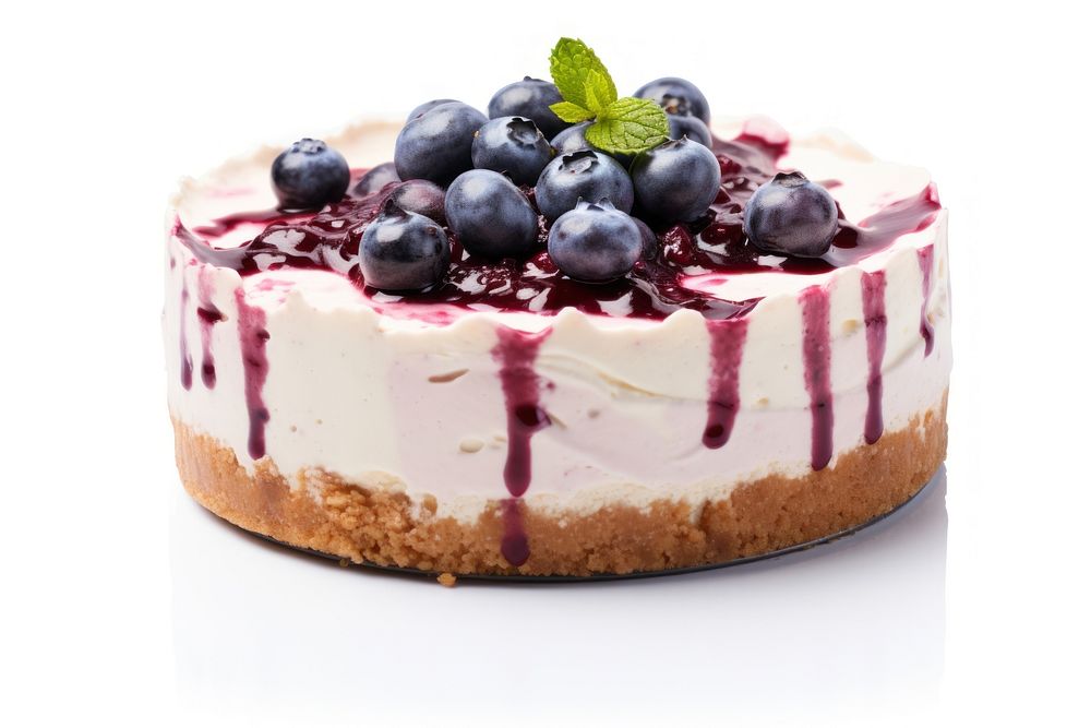 Cheesecake blueberry dessert fruit. AI generated Image by rawpixel.