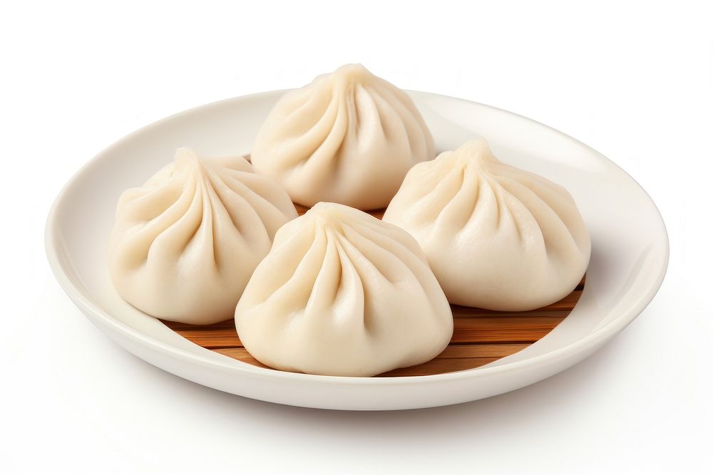 Food dumpling plate white background. AI generated Image by rawpixel.
