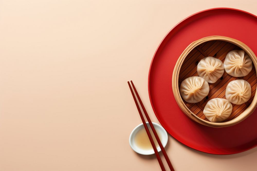Food chopsticks dumpling table. AI generated Image by rawpixel.