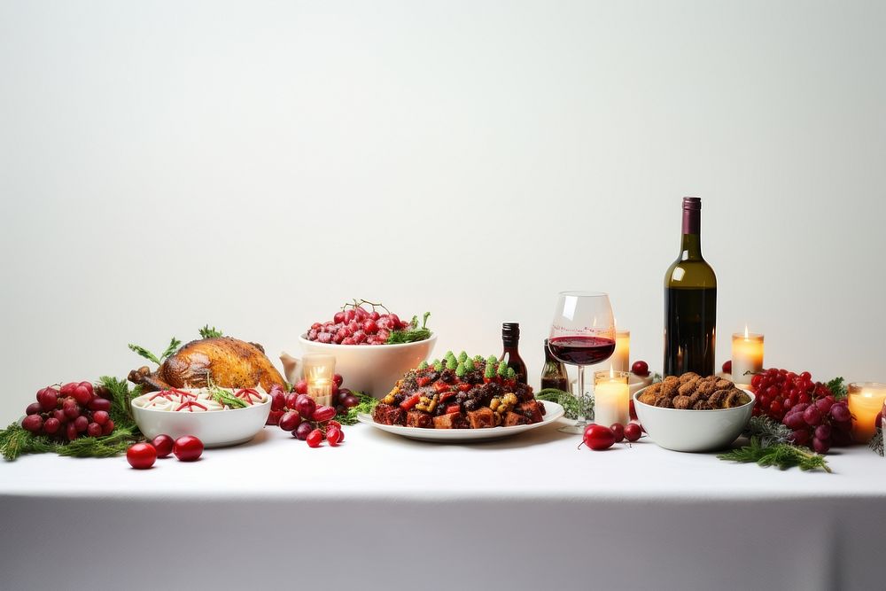 Food dinner supper table. 