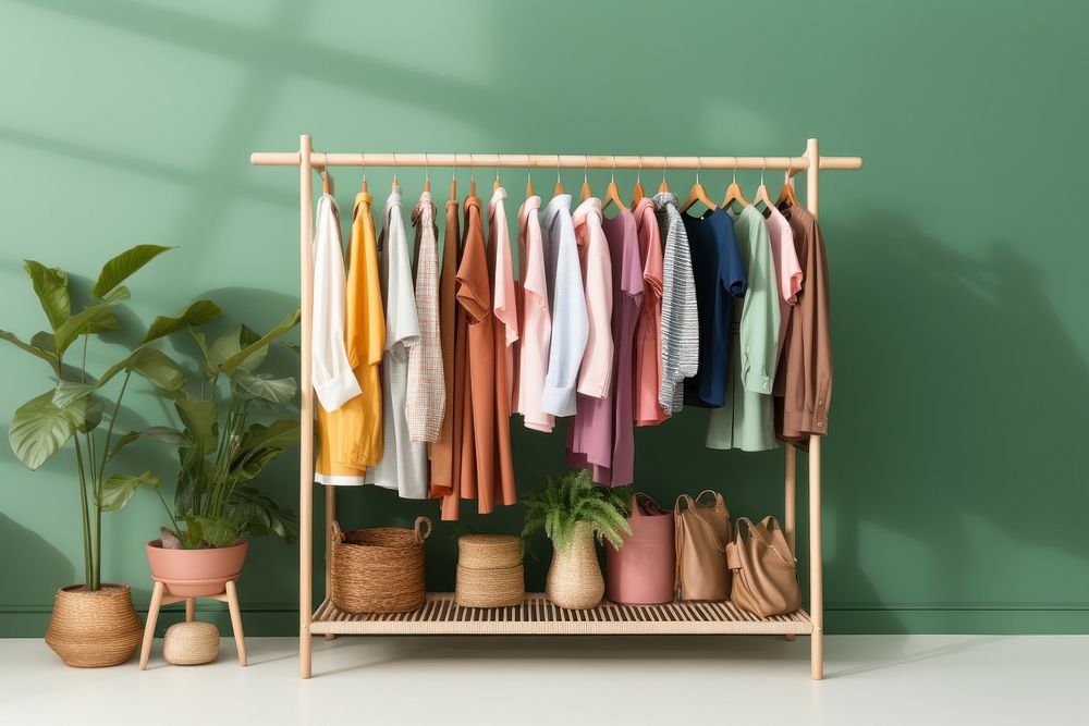 Wardrobe closet rack clothes rack. AI generated Image by rawpixel.