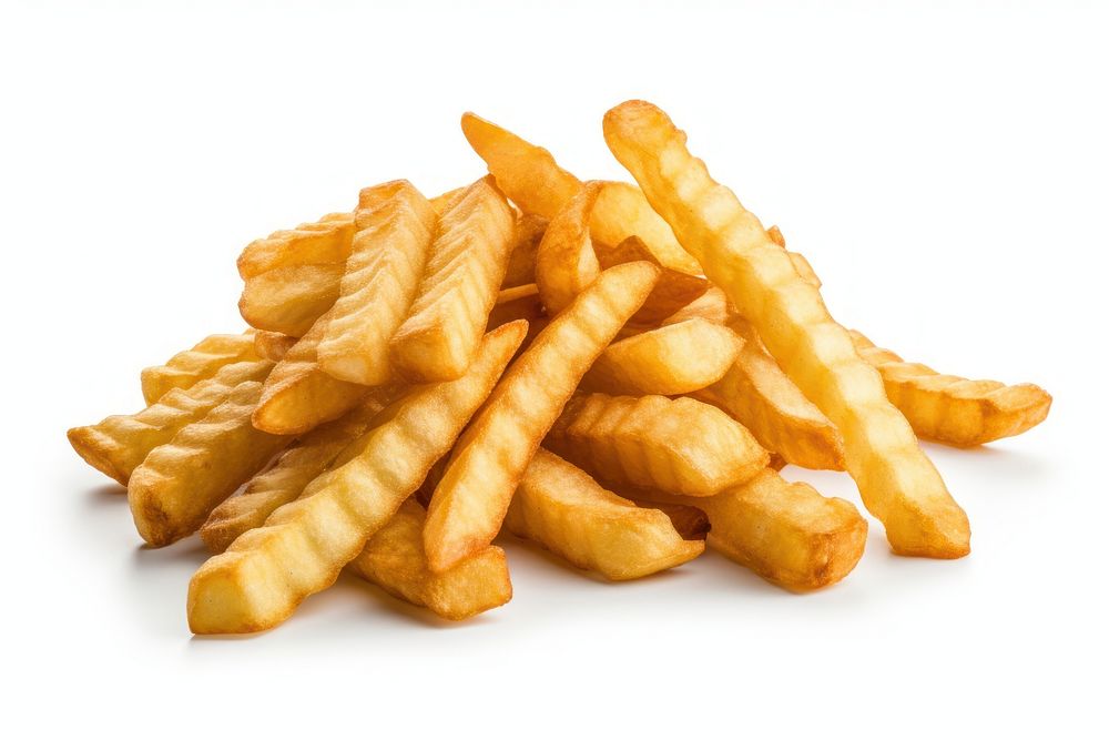 Fries food white background condiment. AI generated Image by rawpixel.