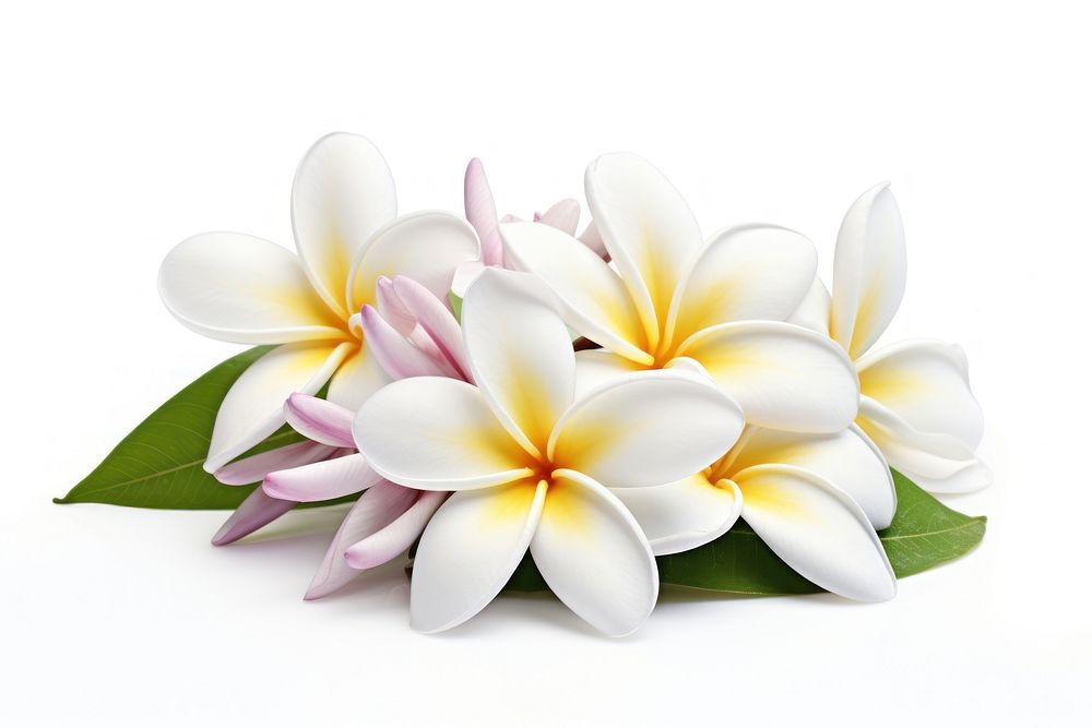 Frangipani blossom flower nature. AI generated Image by rawpixel.