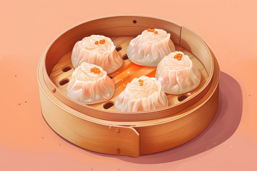 Dumpling food xiaolongbao container. AI generated Image by rawpixel.