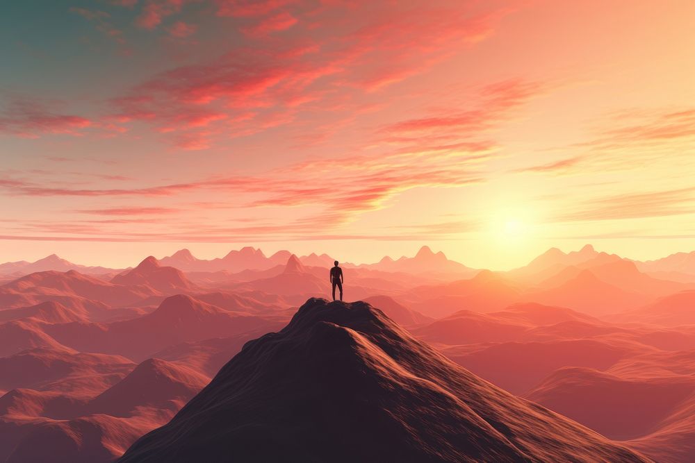 Mountain sky landscape adventure. AI generated Image by rawpixel.