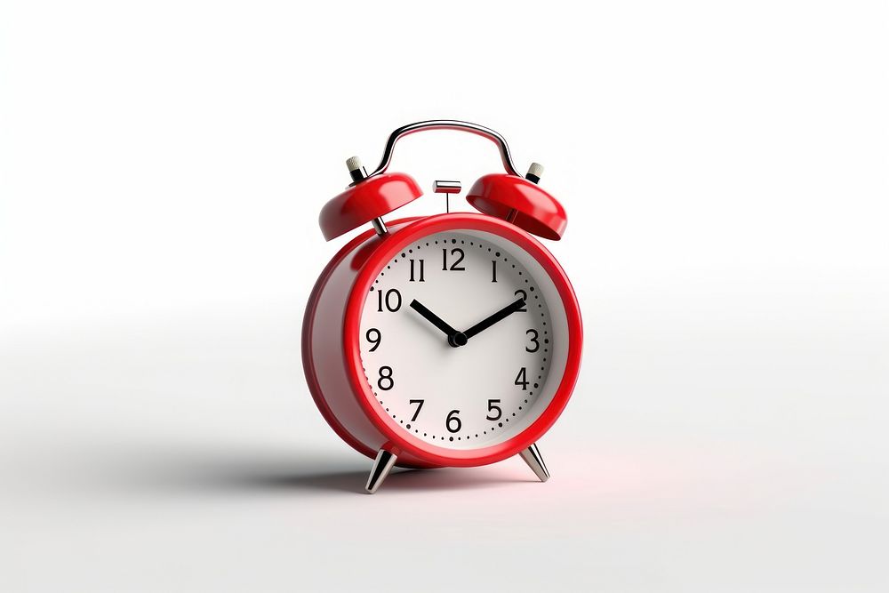 Clock white background alarm clock deadline. AI generated Image by rawpixel.