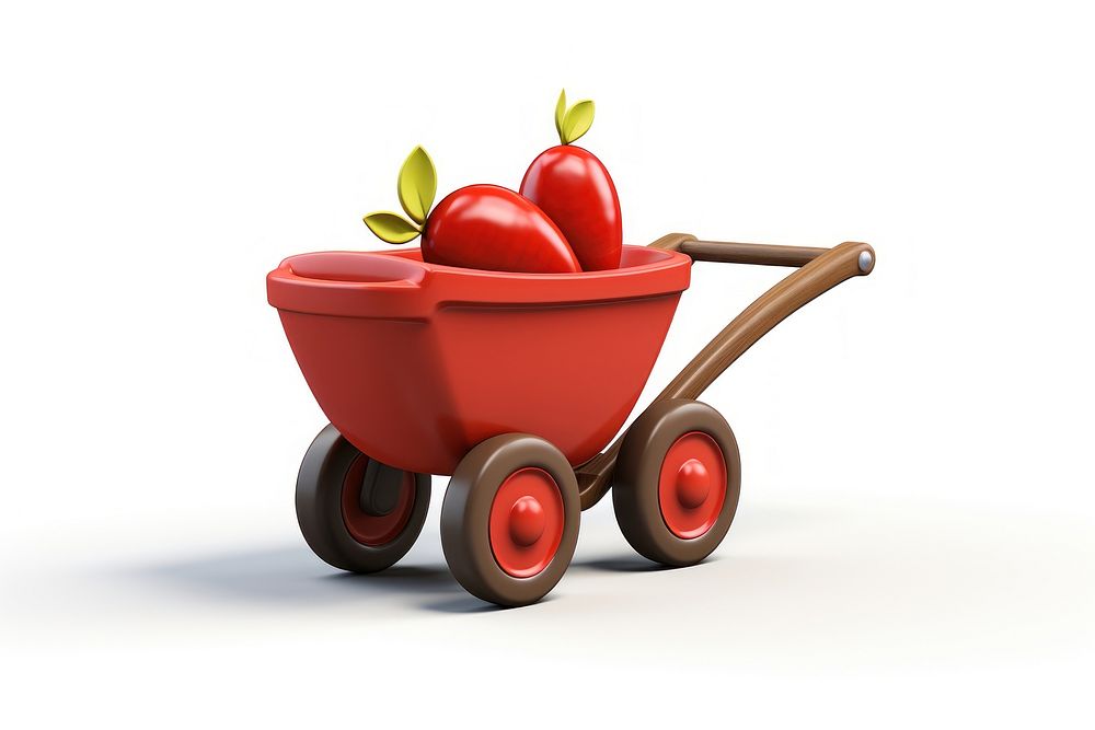Wheelbarrow plant cart red. AI generated Image by rawpixel.