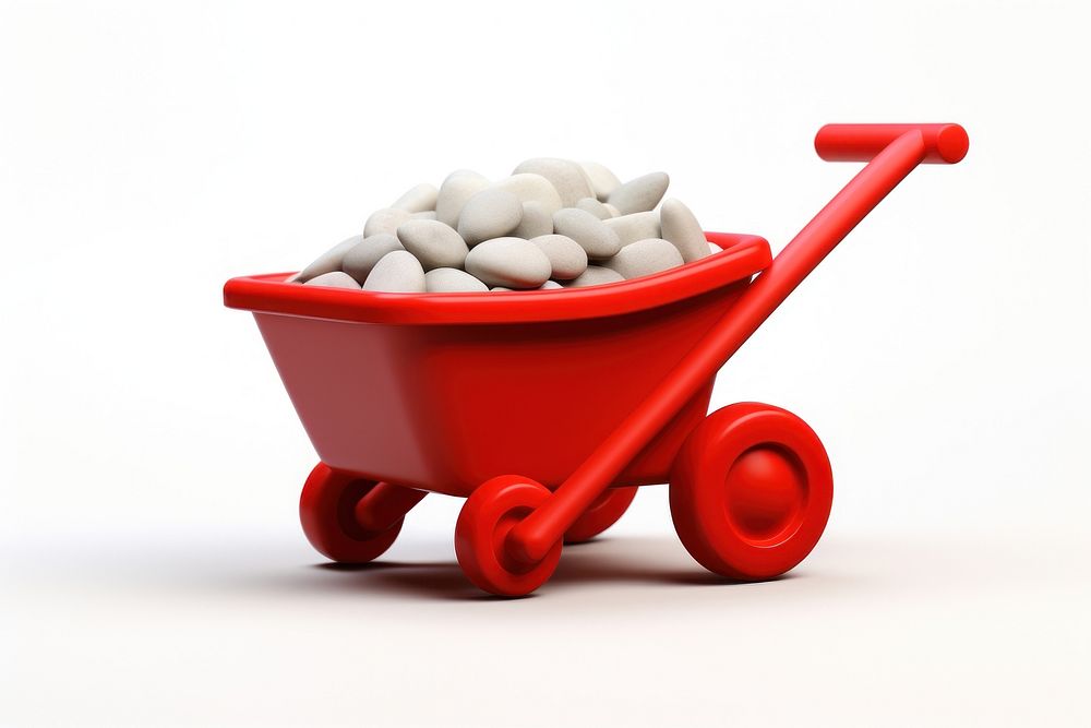 Wheelbarrow cart pill red. AI generated Image by rawpixel.