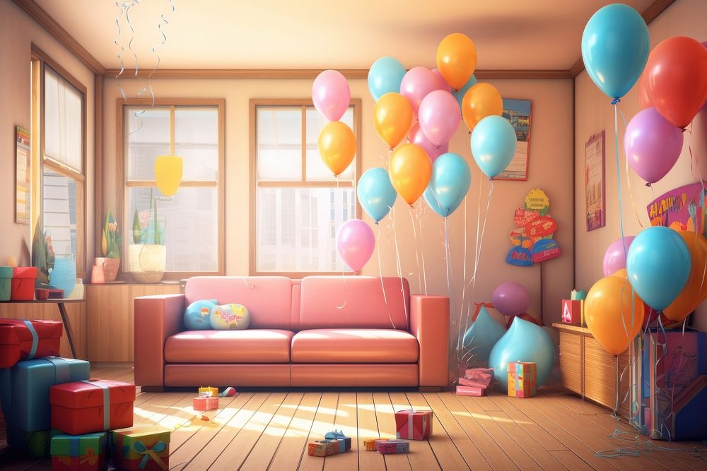 Room architecture furniture birthday. AI generated Image by rawpixel.