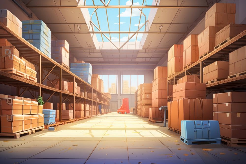 Warehouse architecture building delivering. AI generated Image by rawpixel.