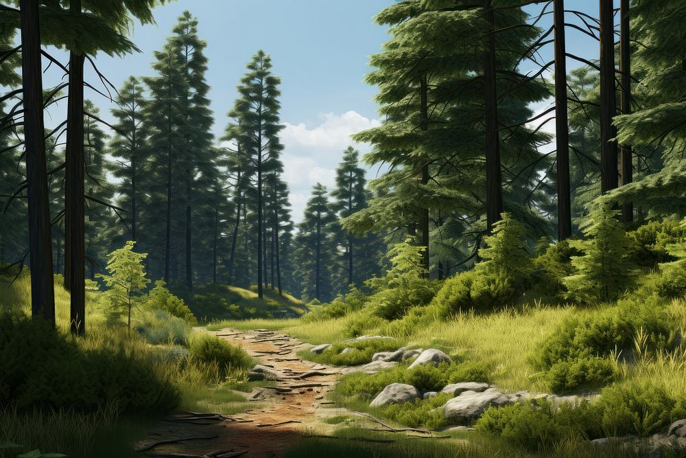 Landscape forest wilderness outdoors. AI generated Image by rawpixel.