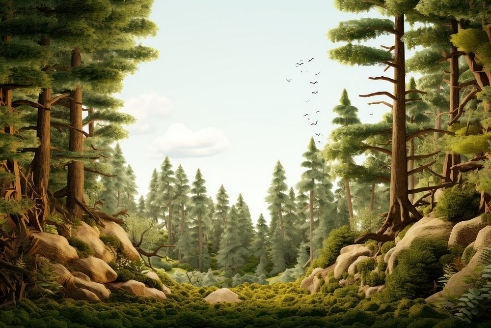 Landscape wilderness outdoors woodland. AI generated Image by rawpixel.