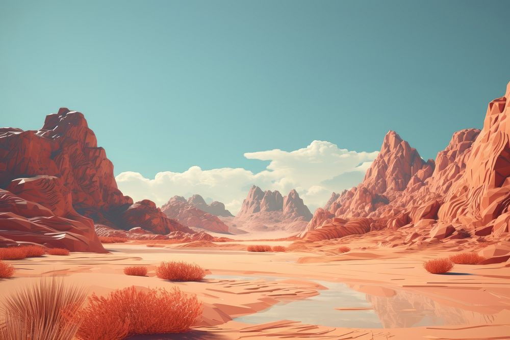 Landscape outdoors desert nature. AI generated Image by rawpixel.