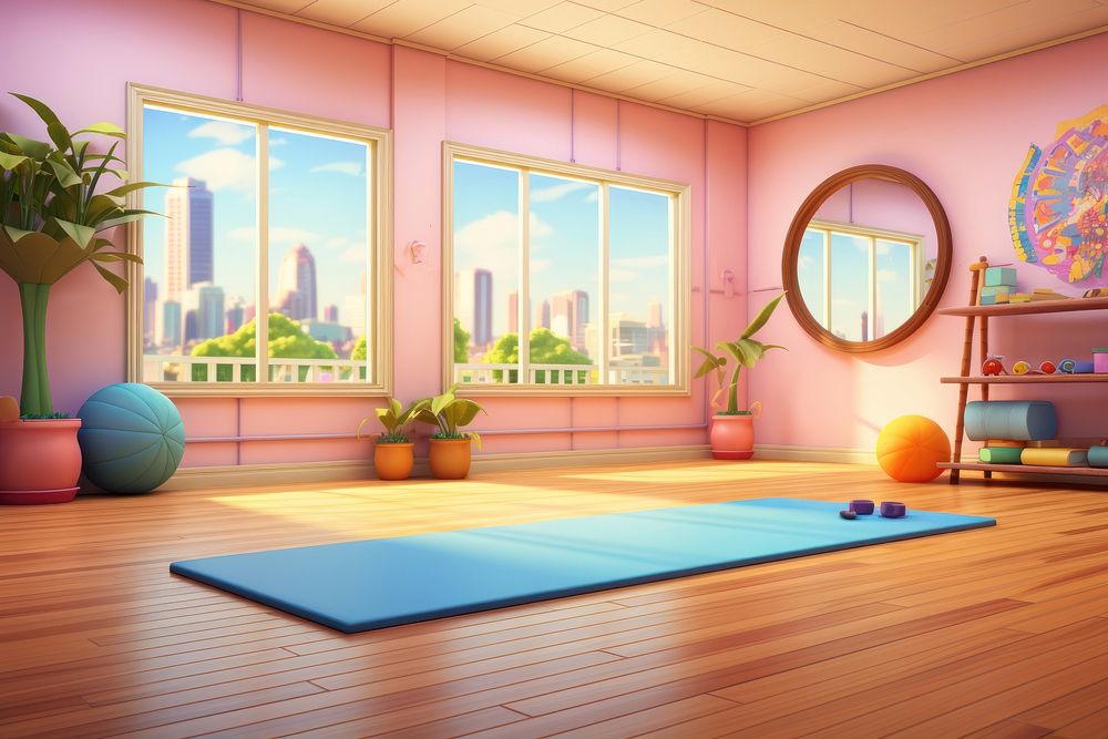 Room yoga architecture cross-legged. AI generated Image by rawpixel.