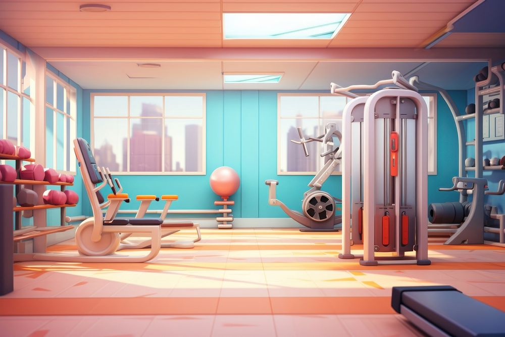 Gym sports bodybuilding architecture. 