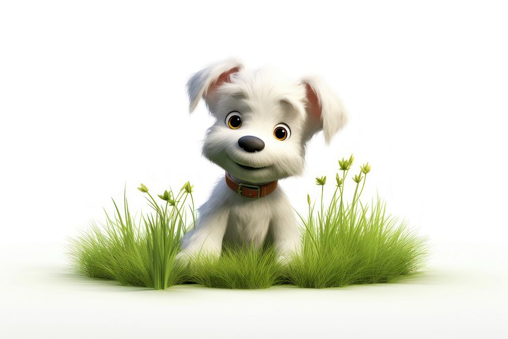 Grass dog cartoon mammal. 