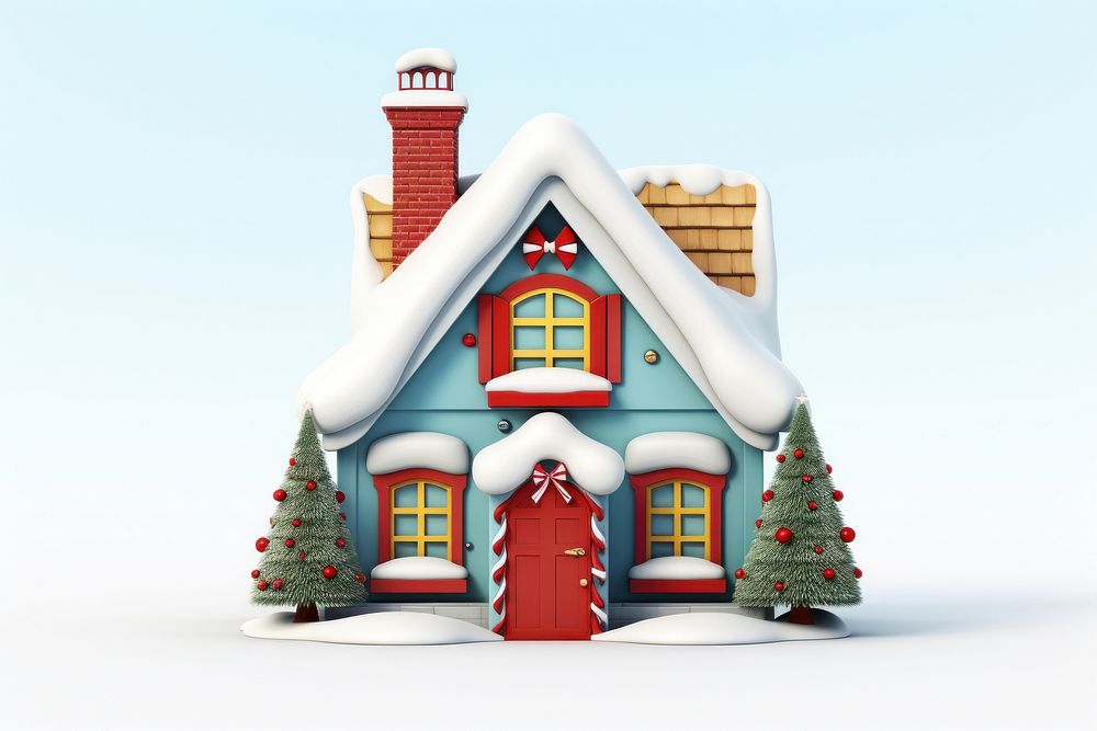 Christmas cartoon house representation. AI generated Image by rawpixel.