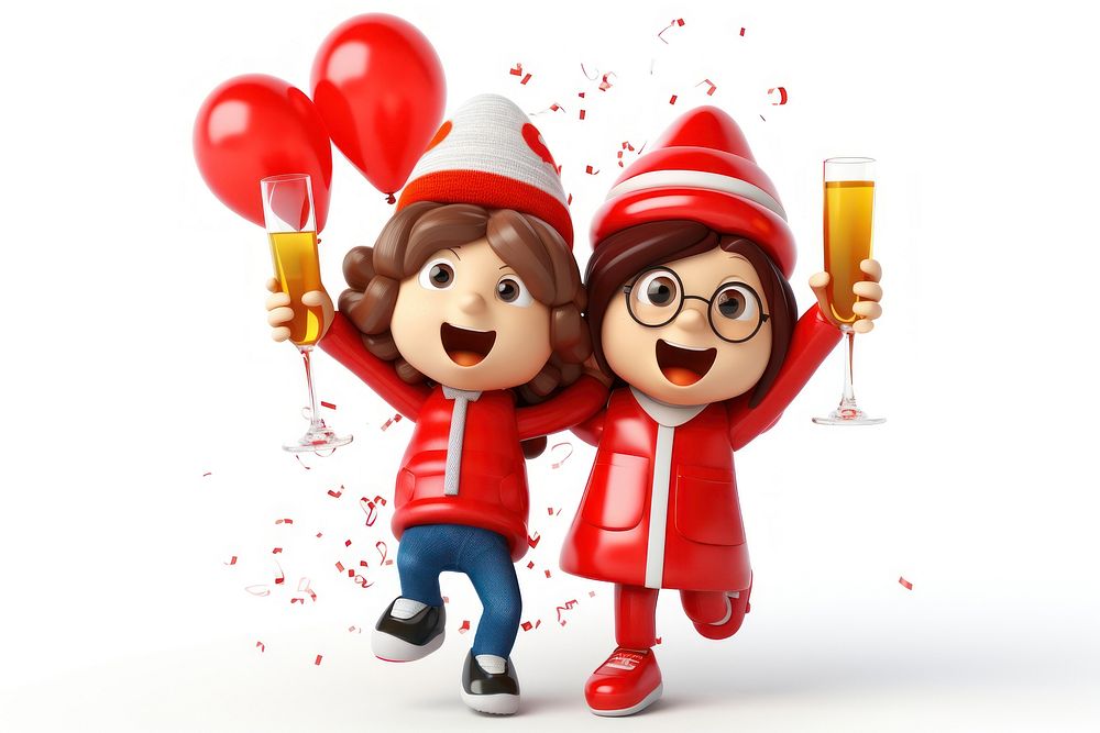 Cartoon togetherness celebration friendship. AI generated Image by rawpixel.