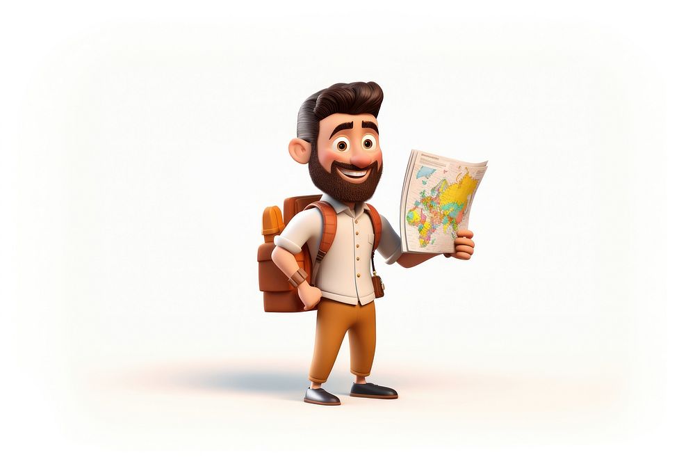 Cartoon travel happiness portrait. AI generated Image by rawpixel.