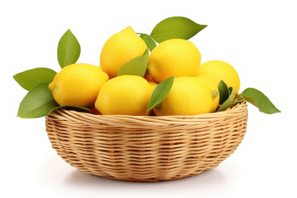 Basket fruit lemon plant. AI generated Image by rawpixel.