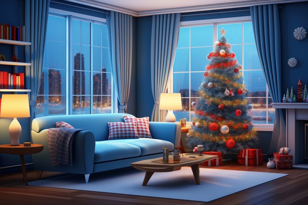 Christmas architecture furniture building. AI generated Image by rawpixel.
