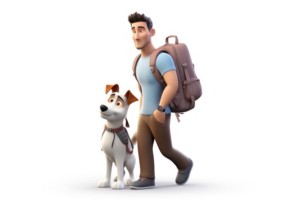 Dog backpack cartoon mammal. AI generated Image by rawpixel.