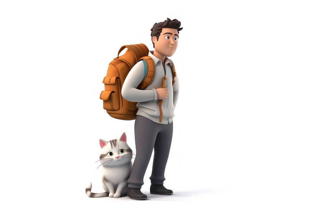 Backpack cartoon mammal adult. AI generated Image by rawpixel.