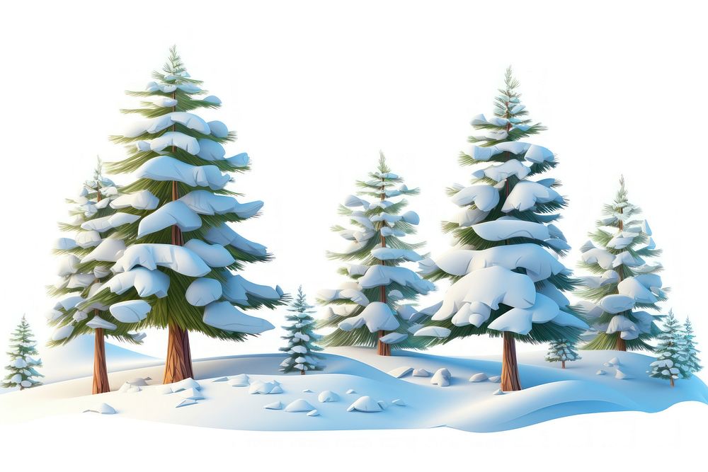 Snow pine christmas outdoors. AI generated Image by rawpixel.