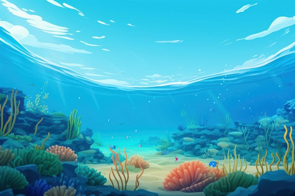 Ocean backgrounds underwater outdoors. AI generated Image by rawpixel.