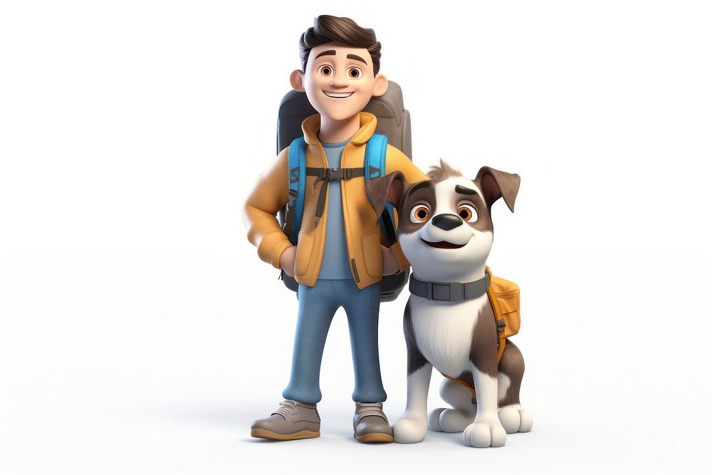 Dog backpack cartoon mammal. AI generated Image by rawpixel.