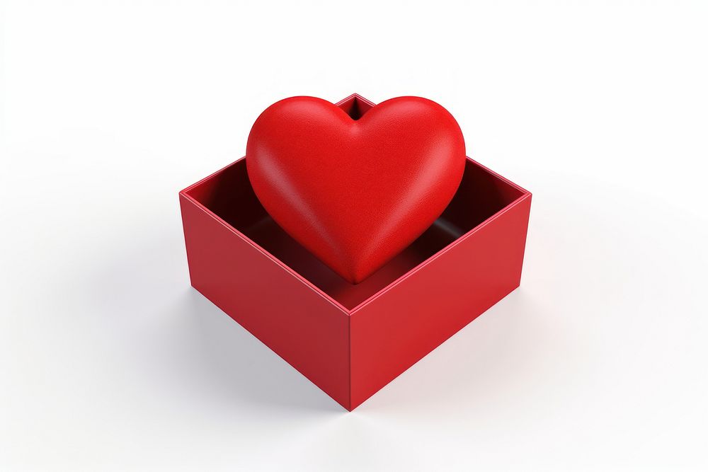 Heart red box white background. AI generated Image by rawpixel.