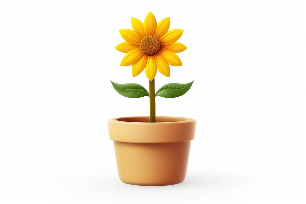 Sunflower plant leaf pot. AI generated Image by rawpixel.