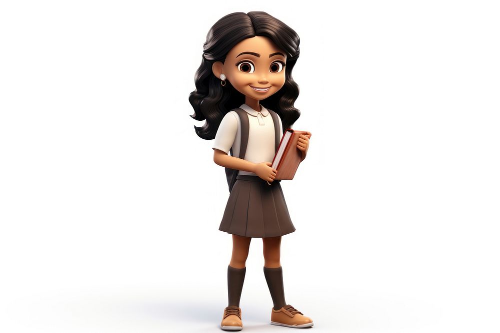 Smiling cartoon girl kid. AI generated Image by rawpixel.