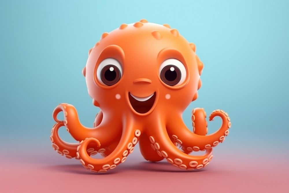 Octopus wildlife cartoon animal. AI generated Image by rawpixel.
