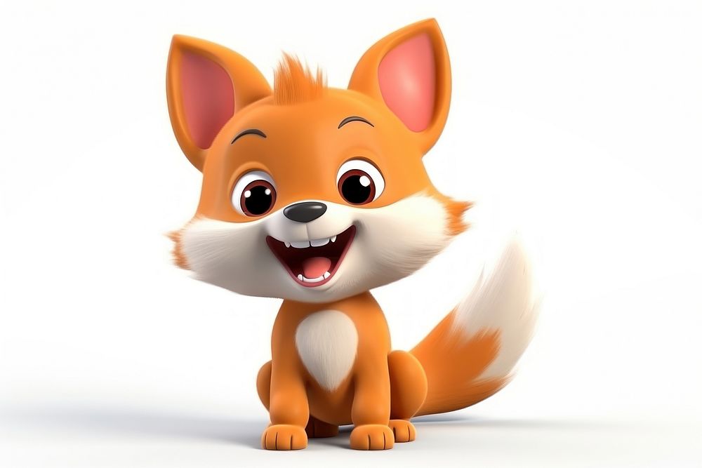 Cartoon mammal animal fox. AI generated Image by rawpixel.