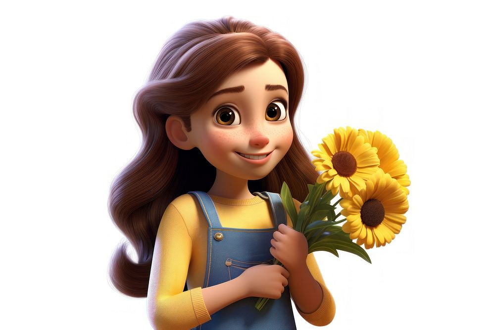 Cartoon flower smiling plant. AI generated Image by rawpixel.