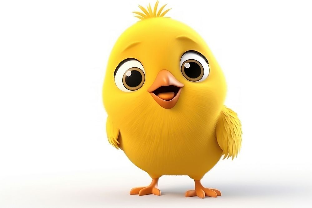 Cartoon animal yellow bird. AI generated Image by rawpixel.